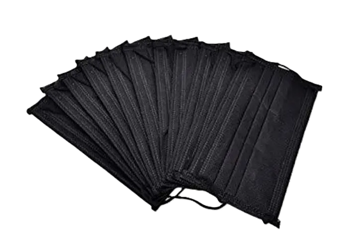MASCARILLA TRES PLIEGUES NEGRO X 50 UND