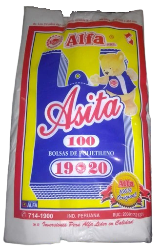 BOLSA DE PLASTICO DE 19 X 20 X 100 UND