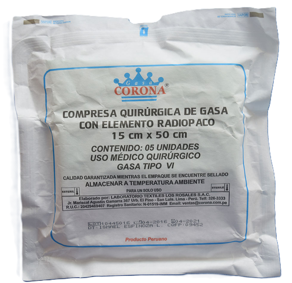 COMPRESA DE 15 X 50 CM