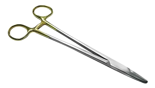 PINZA PORTA AGUJA DE 18 CM MANGO DORADO