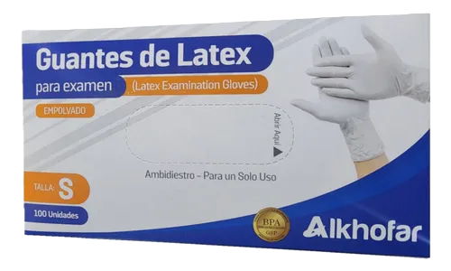 GUANTES DESCARTABLES DE LATEX TALLA S X 100 UND