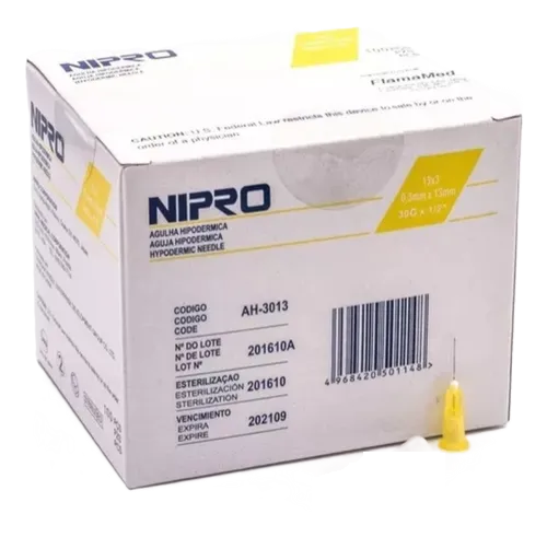 AGUJA HIPODERMICA N. 30 X 1/2 X 100 UND