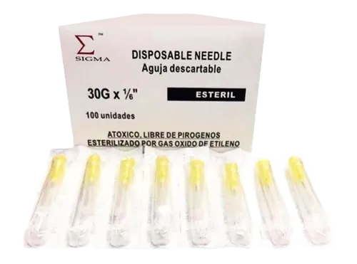 AGUJA HIPODERMICA N. 30 X 1/6 X 100 UND