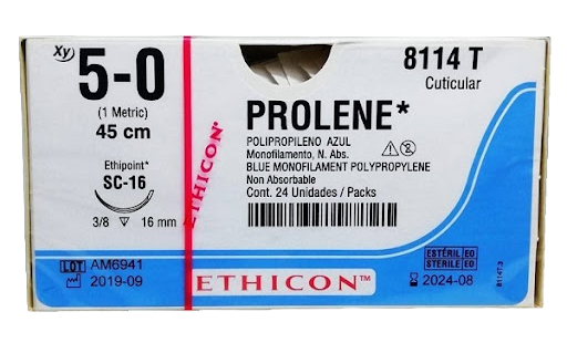 POLIPROPILENO MONOFILAMENTO AZUL 5/0 SC-16 45 CM - PROLENE