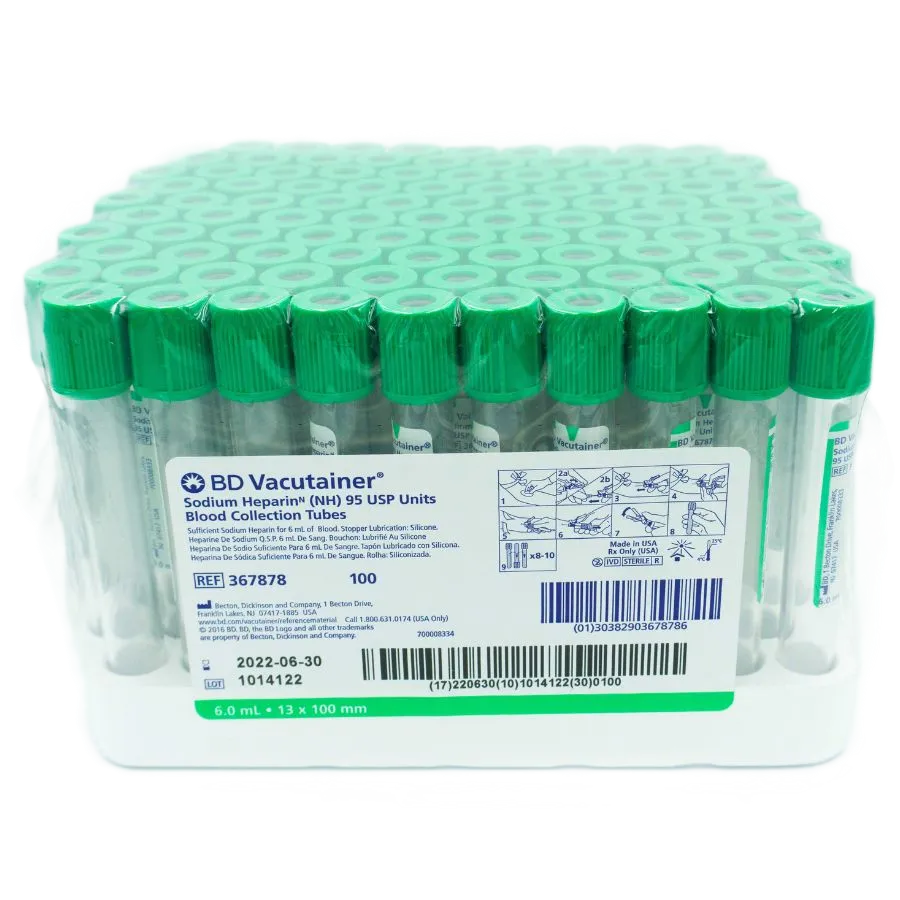 TUBO TAPA VERDE X 100 UND