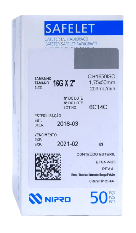 CATETER ENDOVENOSO PERIFERICO N. 16 X 2