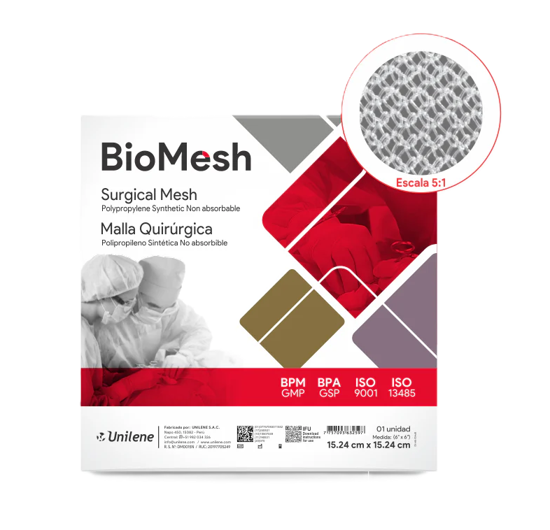 MALLA QUIRURGICA DE 15.24 X 15.24 CM - BIOMESH