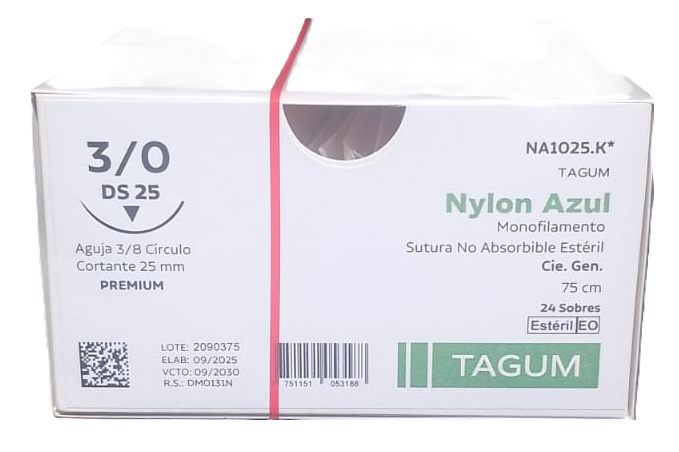 NYLON AZUL MONOFILAMENTO 3/0 DS 25 X 24 UND