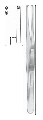 PINZA DISECCION CON DIENTES DE 14 CM