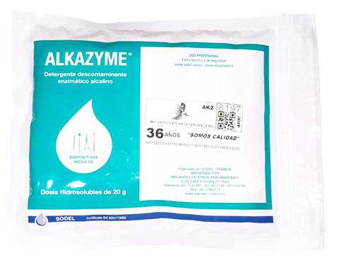 DETERGENTE ENZIMATICO DESINFECTANTE EN POLVO DE 20 G X 12 UND - ALKAZYME