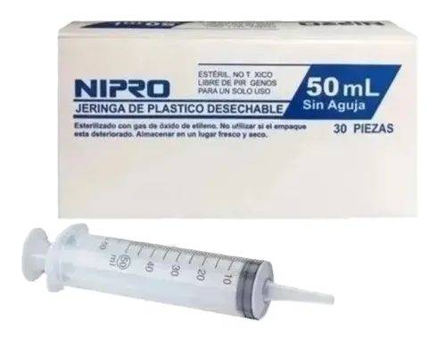 JERINGA DE 50 ML PUNTA ROSCA X 25 UND