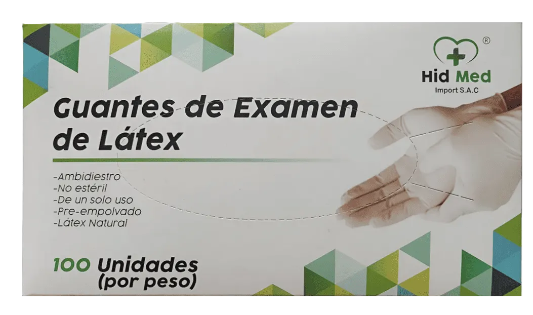 GUANTES DESCARTABLES DE LATEX TALLA L X 100 UND
