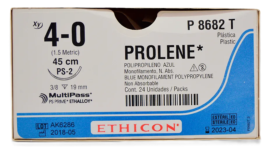 POLIPROPILENO MONOFILAMENTO AZUL 4/0 SC-16 45 CM - PROLENE