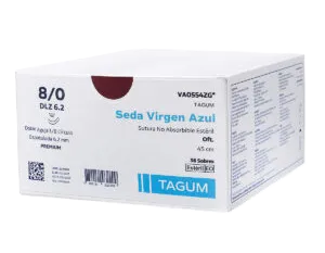 SEDA VIRGEN AZUL 8/0 DOBLE AGUJA ESPATULADA