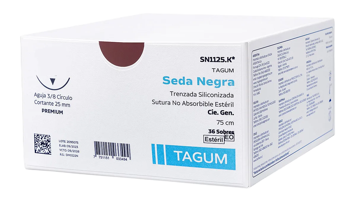 SEDA NEGRA TRENZADA 3/0 DS 15 X 24 UND