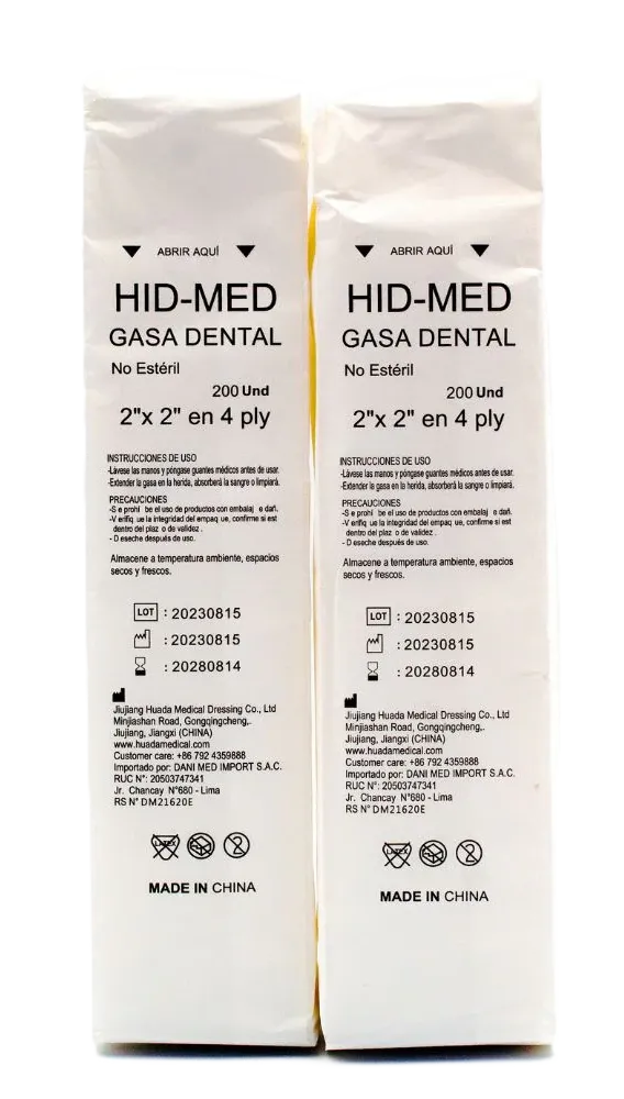 GASA DENTAL DE 2 X 2 CM X 200 UND