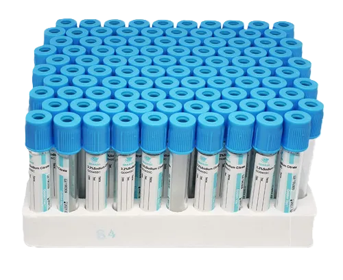 TUBO TAPA CELESTE CON CITRATO DE 3 ML AL 3.2% X 100 UND
