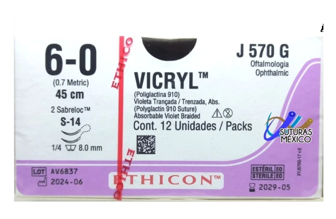 VYCRIL 6/0 DOBLE AGUJA ESPATULADA